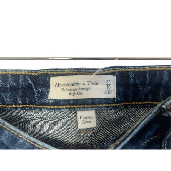 Abercrombie & Fitch The Vintage Straight High Rise Jeans Women's Size 33 - Picture 3 of 7